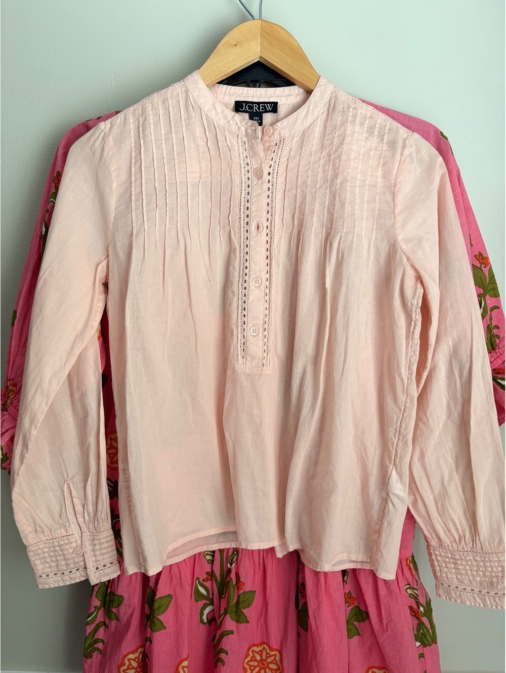 J. Crew Pale Peach cotton blouse with eyelet detail XXS